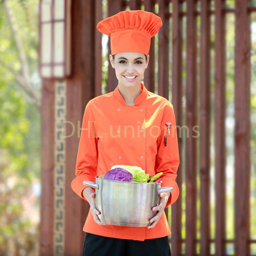 áo bếp màu vàng cam